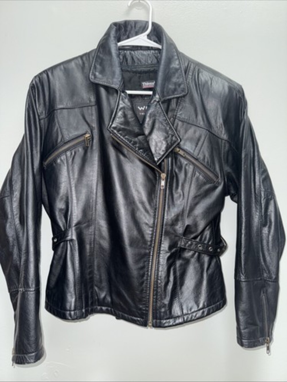 Vintage Wilson Women Thinsulate Moto Leather Jacket Small Zip Liner